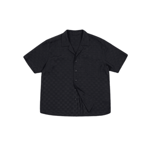 Short-sleeved silk jacquard shirt - Faux Héritier