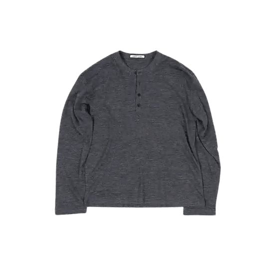 Ultrafine Wool Henley Collar Long Sleeve - Faux Héritier